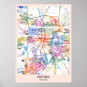 Pretoria South Africa City Map Poster