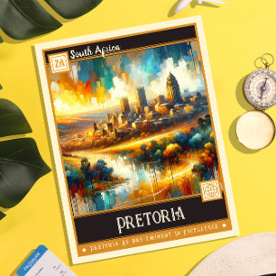 Pretoria, Südafrika   Vintage Malerei Postkarte