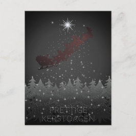 Prettige Kerstdagen Christmas Eve Sky Stars Sleigh Feiertagspostkarte