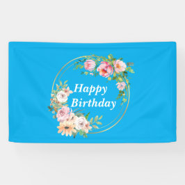 Prettty Pink & Gold Blume Wreath Banner