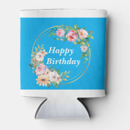 Prettty Pink & Gold Blume Wreath Cooler Dosenkühler