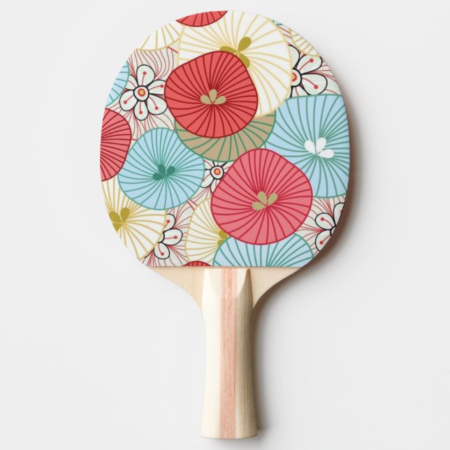 Pretty Abract Colorful Busy Floral Pattern Tischtennis Schläger (Vorderseite)