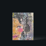 pretty abstract collage with face postkarte<br><div class="desc">A beautiful abstract mixed media collage with a face</div>