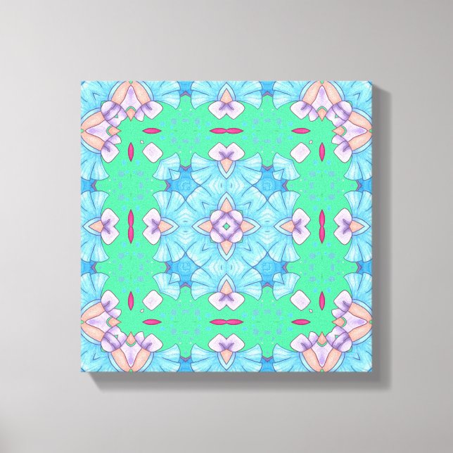 Pretty Abstract Home Wall Art blue and pink Leinwanddruck (Vorderseite)
