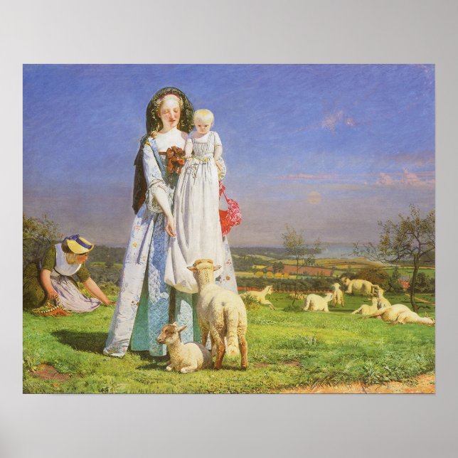 Pretty Baa Lambs von Ford Madox Brown Poster (Vorne)