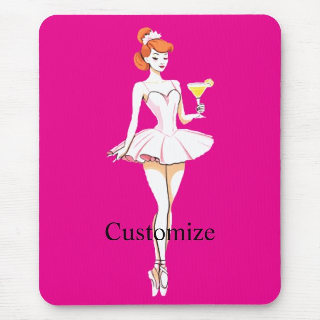 Pretty Ballerina Posing with Martini Thunder_Cove Mousepad (Vorne)