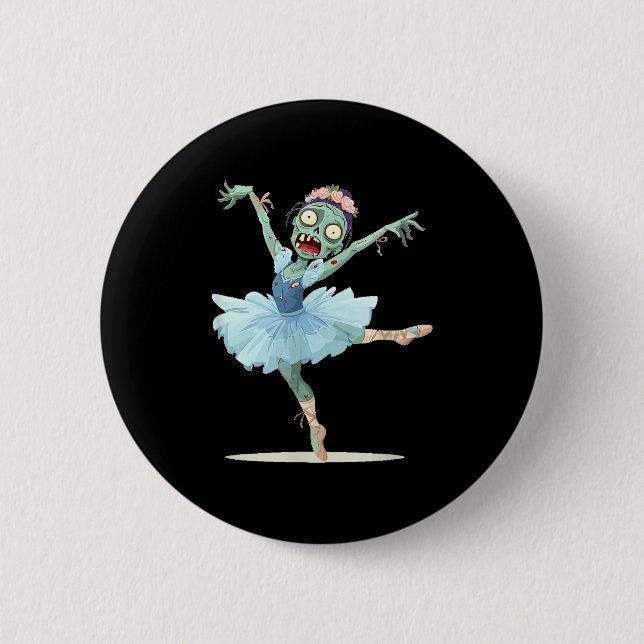 Pretty Ballerina Zombie Costume  Button (Vorderseite)