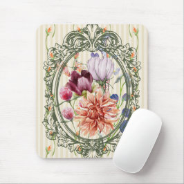Pretty beautiful antique frame wonderful flowers mousepad