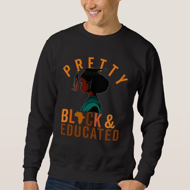 Pretty Black and Educated Kids Youth Girl Black Af Sweatshirt (Vorderseite)