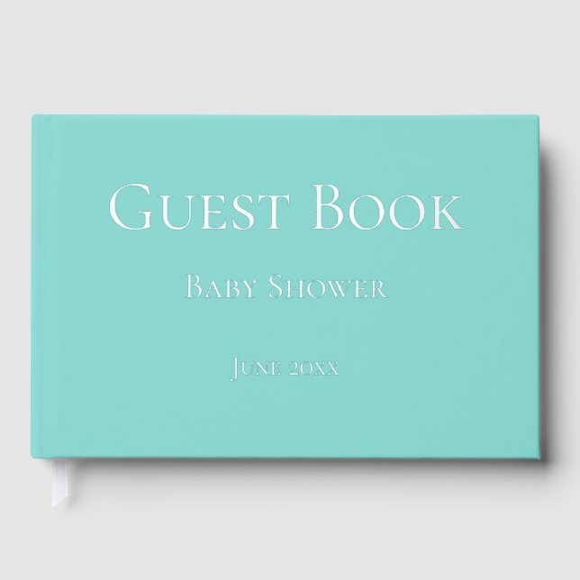 Pretty Blue Baby Dusche Gästebuch (Vorderseite)