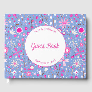 Pretty Blue Botanical Wildflower Gästebuch