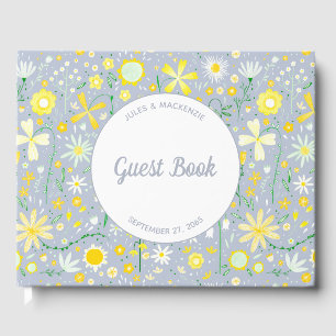Pretty Blue Botanical Wildflower Gästebuch