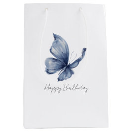 Pretty Blue Butterfly Birthday Mittlere Geschenktüte