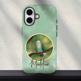 Pretty Blue Cute Bird Painting Custom Name  iPhone 16 Hülle