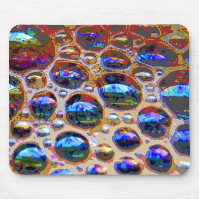 Pretty Blue Iridescent Coffee Bubbles Mousepad (Vorne)