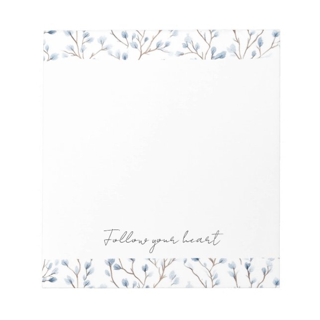 Pretty Blue White Flowers Notizblock (Vorderseite)