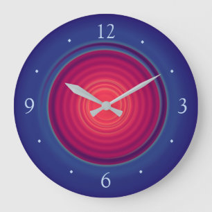 Pretty Blue with Rose Red Centre>Wall Clocks Große Wanduhr