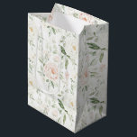 Pretty Blush Pink Floral Wedding Mittlere Geschenktüte<br><div class="desc">Pretty Blush Pink Floral Wedding or any occasion</div>