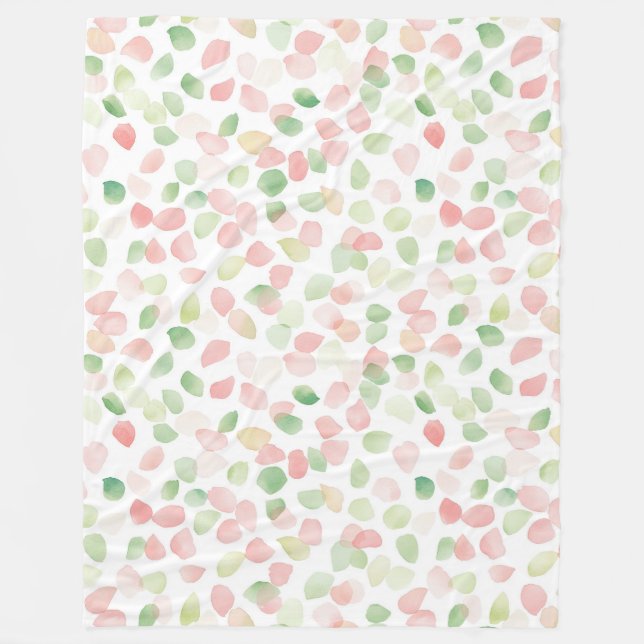 Pretty Blush Pink Mint Flower Petals   Fleecedecke (Vorderseite)