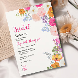 Pretty Boho Wildflowers Bridal Shower Einladung
