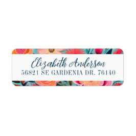 Pretty Botanical Girly Floral Return Address