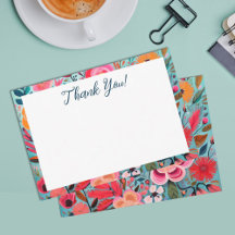 Pretty Botanical Girly Floral Thank You