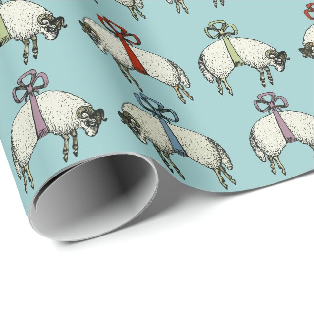 Pretty Bow Sheep Collection™ - Geschenkpapier (Rolleneckpunkt)