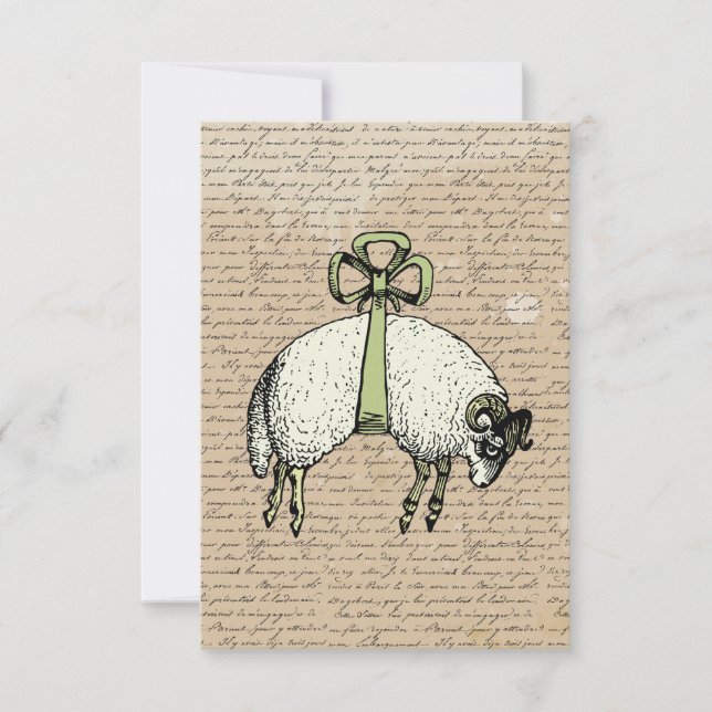 Pretty Bow Sheep ~ Einladungen (Vorderseite)