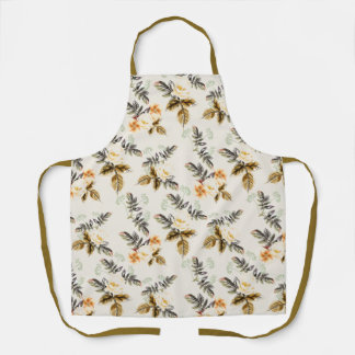 Pretty Brown Floral Fall Winter Foliage Schürze