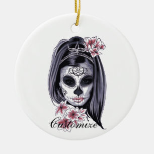 Pretty Carnival mask woman skull Thunder_Cove Keramik Ornament