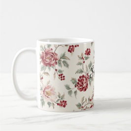Pretty Chic Red Cream Floral Kaffeetasse