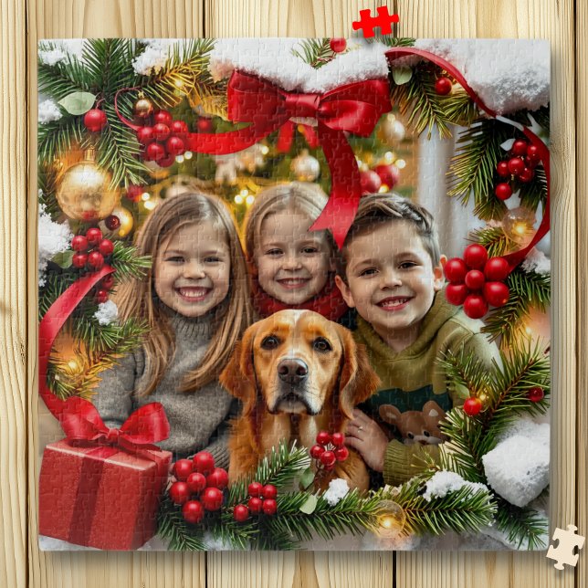 Pretty Christmas Framed Personalized Photo Puzzle (Von Creator hochgeladen)