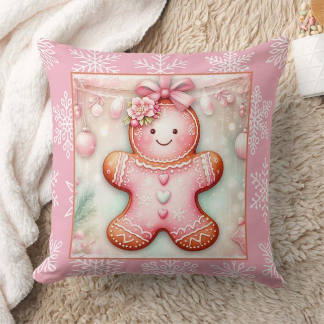 Pretty Christmas Gingerbread Girl  Kissen (Decke)