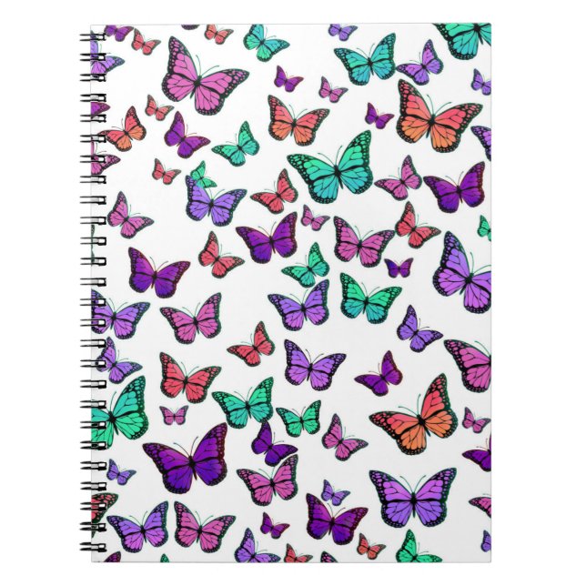 Pretty Colorful Butterflies Pattern Notizblock (Vorderseite)