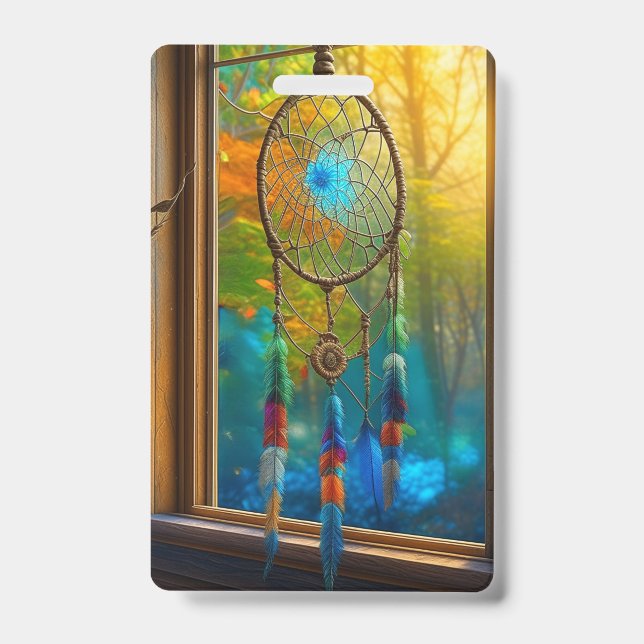 Pretty Colorful Dreamcatchers in Window Blank Ausweis (Vorderseite)