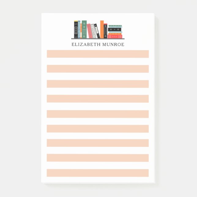 Pretty Custom Name Book Lover Post-it Klebezettel (Vorderseite)