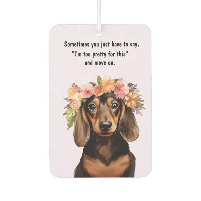 Pretty Dachshund Autolufterfrischer (Vorderseite)