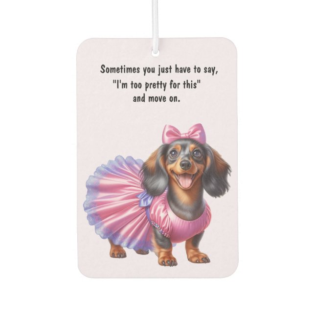 Pretty Dachshund Autolufterfrischer (Vorderseite)