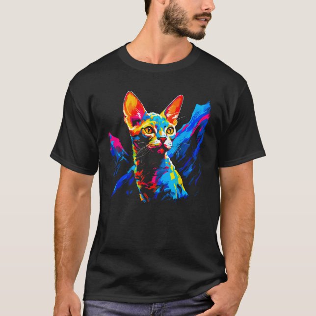 Pretty Devon Rex Cat T-Shirt (Vorderseite)