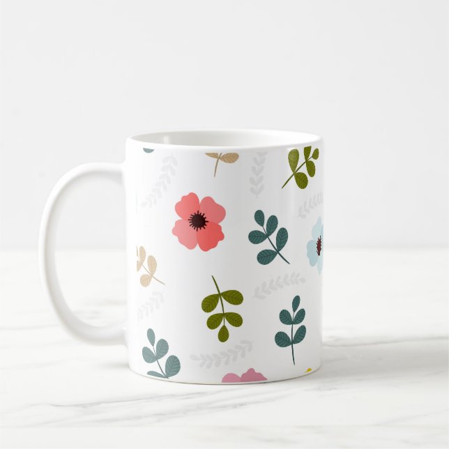 Pretty different colour flowers and green foliage kaffeetasse (Links)
