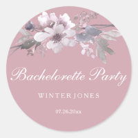 Pretty Dusty Pink Floral Bachelorette Sticker