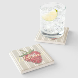 Pretty dusty stripped background natural color steinuntersetzer