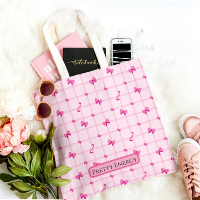 Pretty Energy Pink Aesthetic Tote Bag (Von Creator hochgeladen)