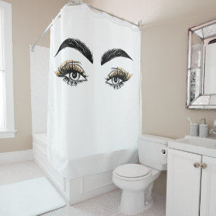 Pretty Eyes Beauty Salon Makeup Wimpern Duschvorhang