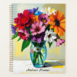 Pretty Floral Botanical Personalized Planer