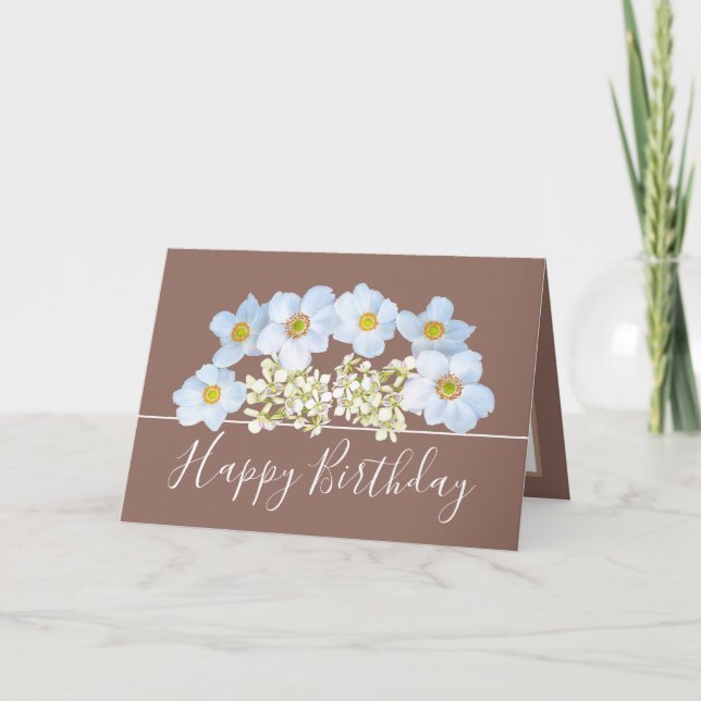 Pretty Floral Bouquet White Orchid Flower Birthday Karte (Vorderseite)