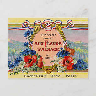Pretty Floral French Vintage Postkarte