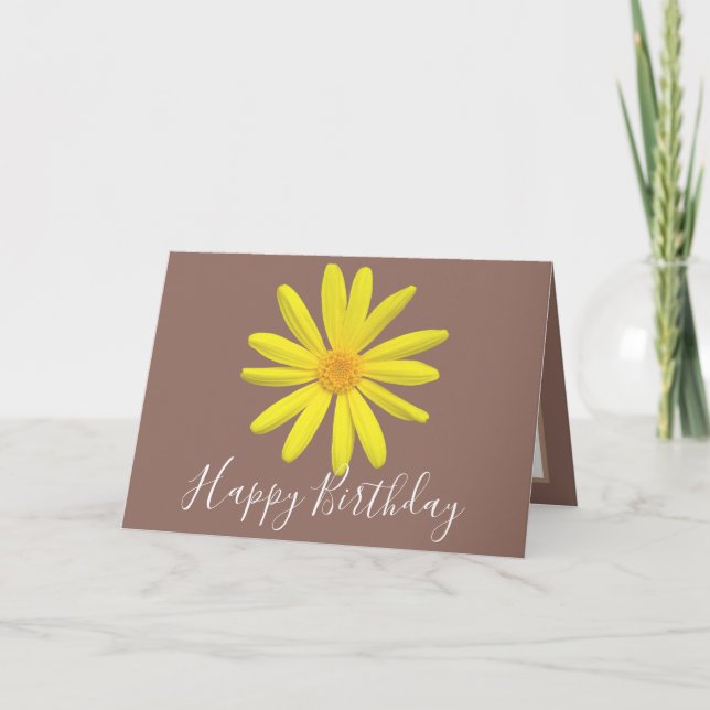 Pretty Floral Modern Daisy Flower Pink Birthday Karte (Vorderseite)