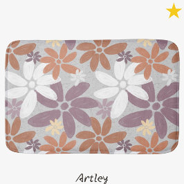Pretty Floral Pattern Sapphic Lesbian Flag   Badematte