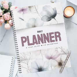 Pretty Floral Watercolor Blooms Planer